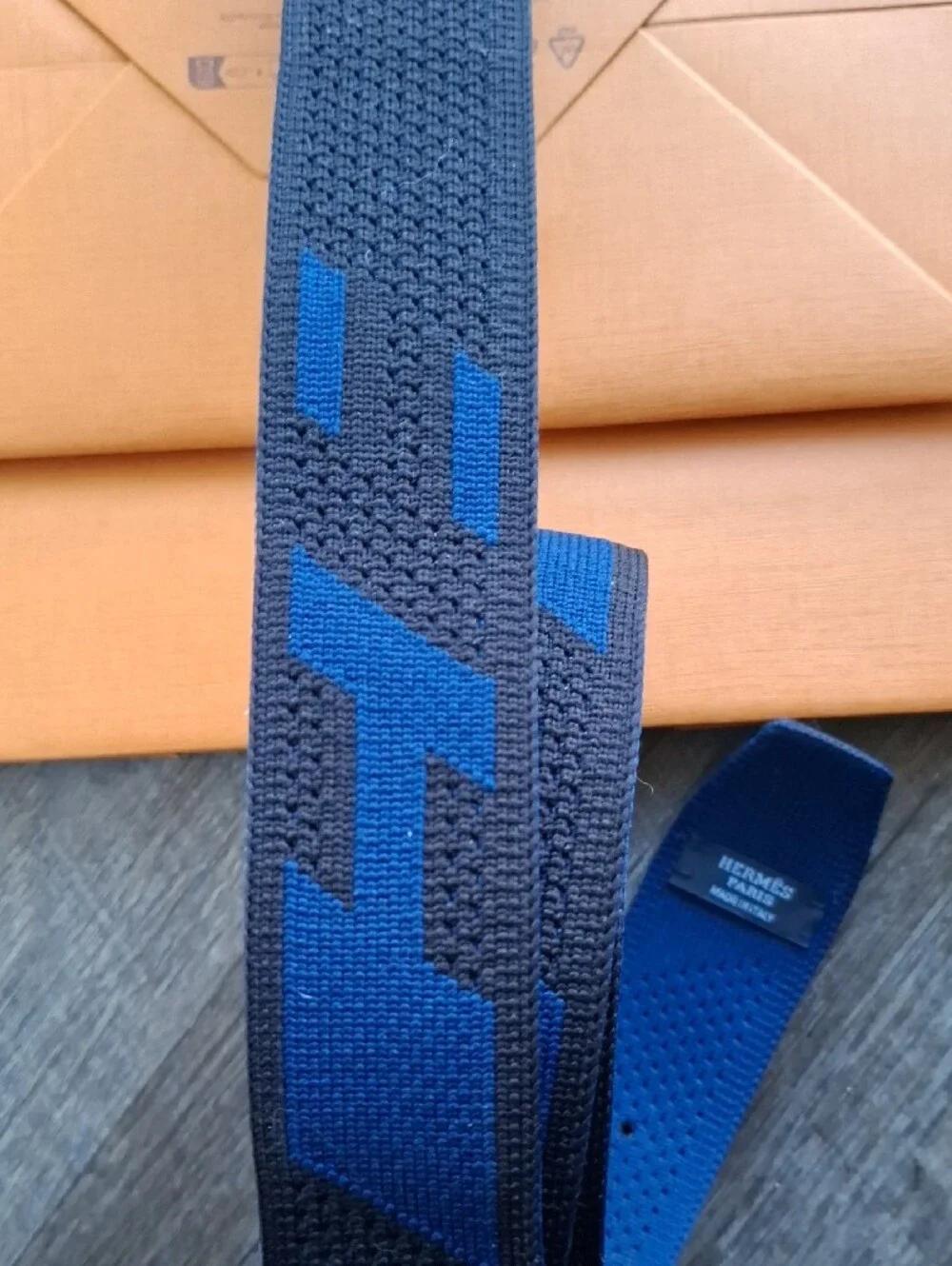 Hermes Royal Blue Woven Fabric Belt